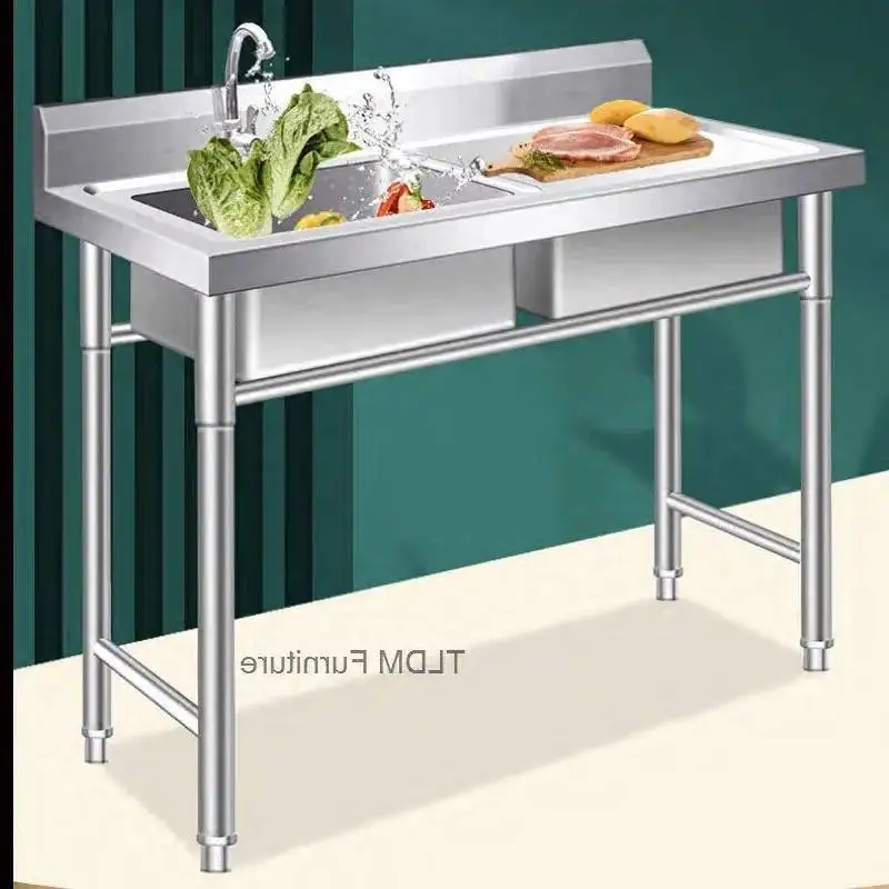 Steel Canteen Sinks Stainless Outdoor Dishwashing Sink Hotel Kitchen Floor-standing Vegetable Washbasin Washing Sinks Commercial