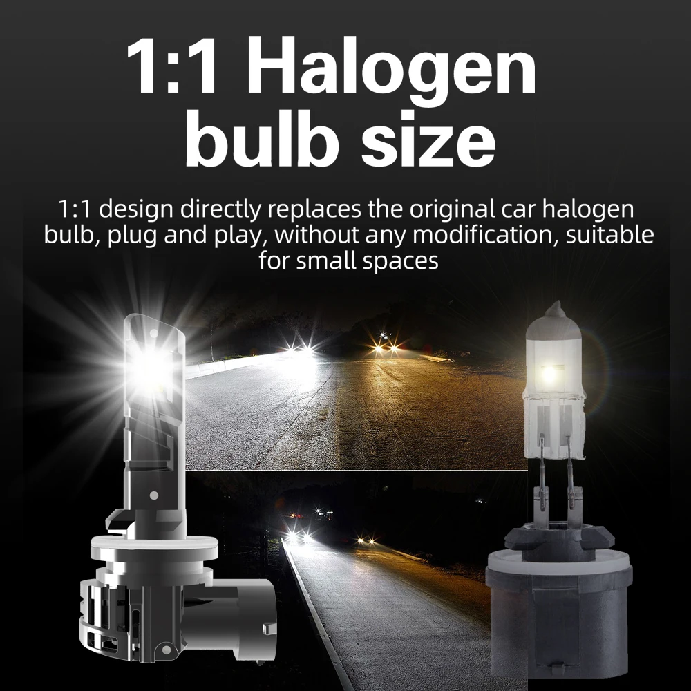 2pcs H27W/1 880 H27 PG13 Led Moto Fog Lamp Canbus Light Car Turbo Diode Bulb White Headlight For CHEVROLET TRANS SPORT 1996~2005 view 5
