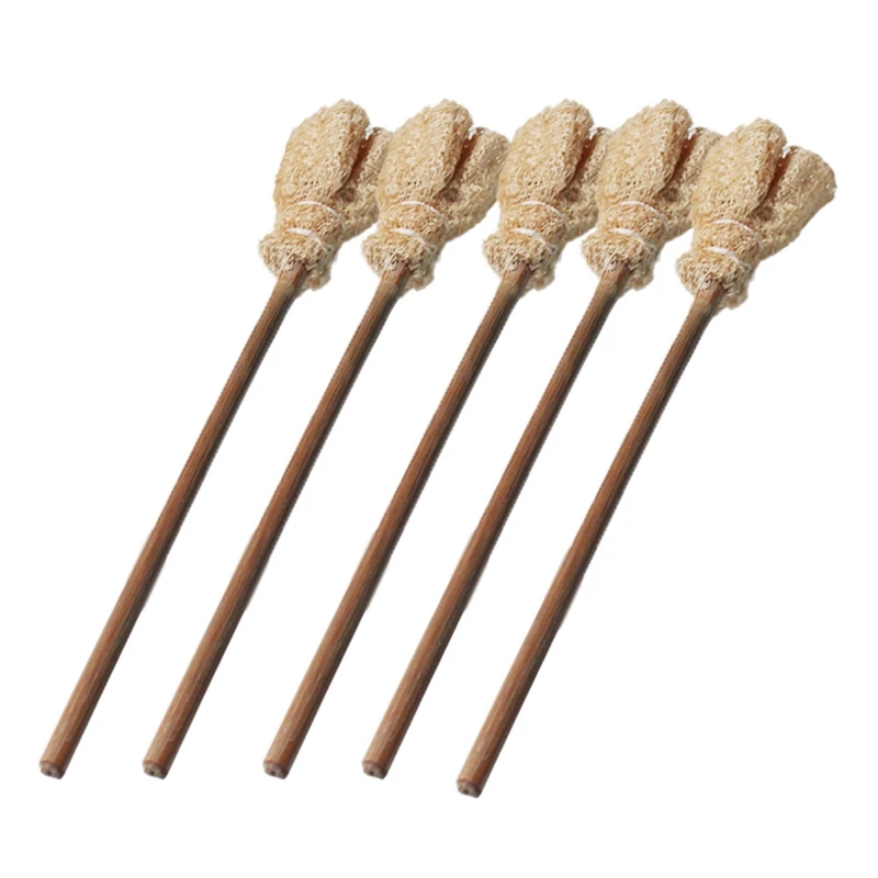 

5PCS Hand-Made Loofah Loofah Pen Cleaner Cup Brush Teapot Brush Loofah Brush Kung Fu Tea Ceremony Accessories