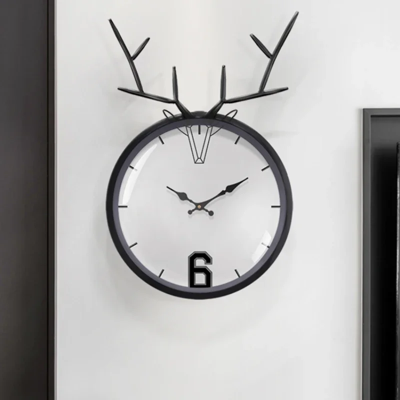 Nordic Minimalist Antlers Wall Clock Living Room Home Fashion Trending Clock Modern and Unique