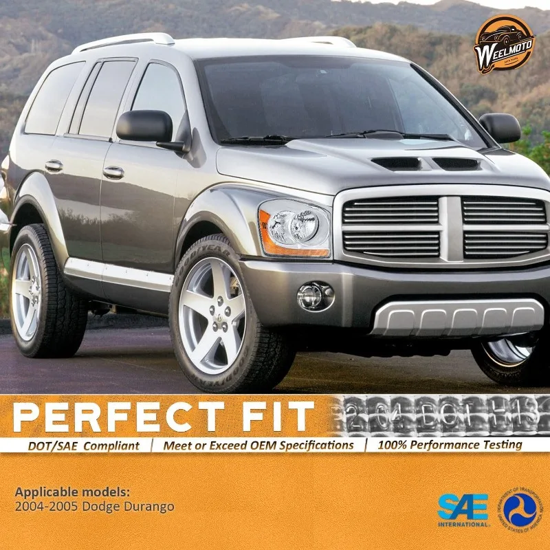 2004-2005年式デュランゴ用ハロゲンヘッドライト、ヘッドライトアセンブリペア交換、04-05年式デュランゴ用クロームハウジング