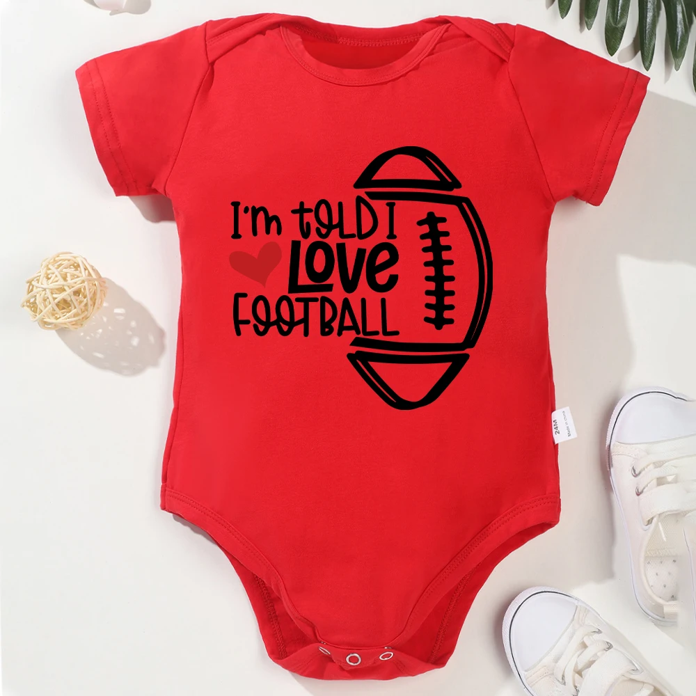 Love Football American Style Baby Onesies Casual Trendy and Comfortable Infant Romper Crafted for Daily Ease Cotton Clothes