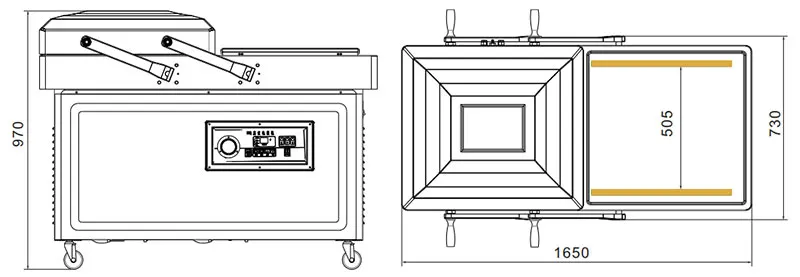 ماكينة غلق الطعام بالفراغ من Duo Chamber D'embalage Sous Vide Empacadora Empacaquetadora Selladora Al Vacio Doble Campana