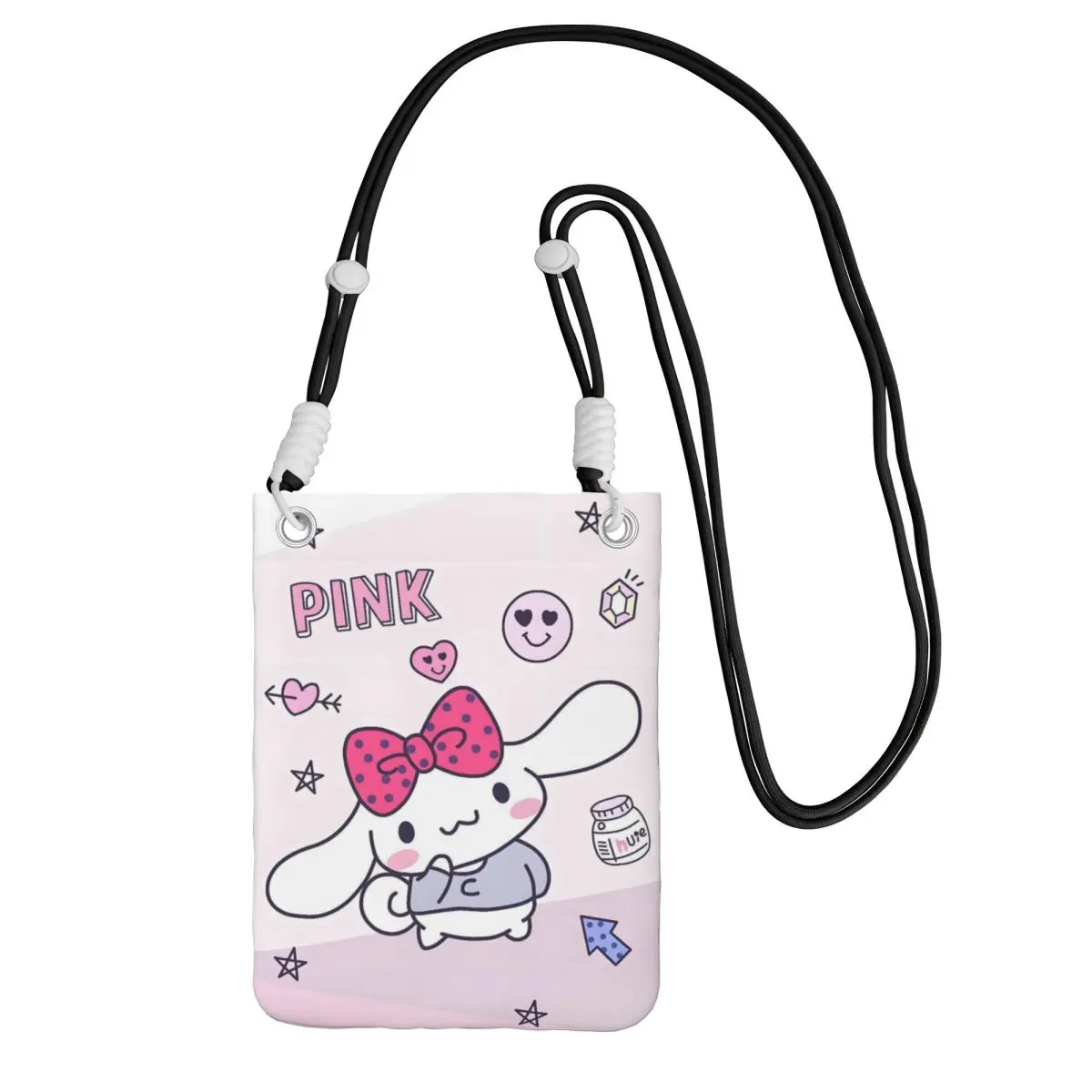 

Custom Cinnamoroll Carry A Mobile Phone Bag Diagonally Men Women Manga Shoulder Crossbody Bag Adjustable Length City Walk