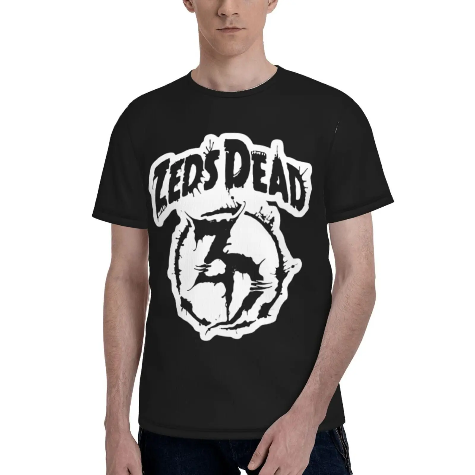 Zeds Music and Dead Men's T-Shirt Casual Soft Crewneck Tee Shirt Novelty Print Short Sleeve Tops Unisex T-shirts for Men Women S