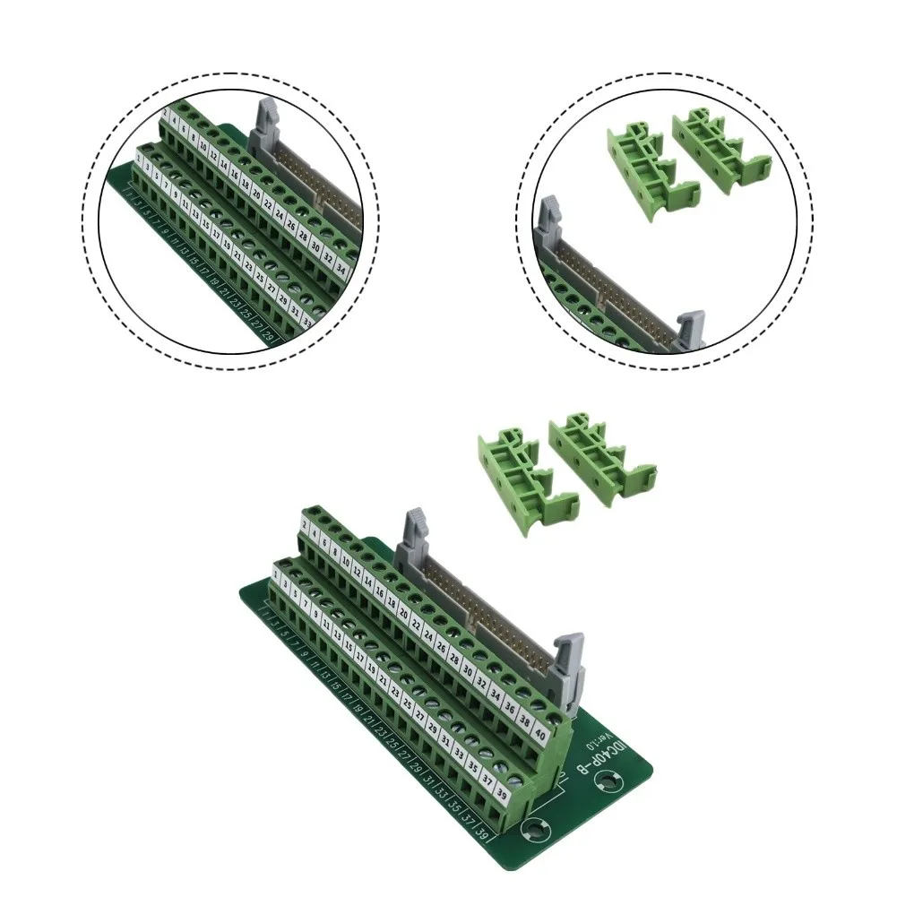 DIN Rail Terminal Block Terminal PLC Connector IDC40P-B 36V Voltage Rating DIN Rail Mounting For PLC Motor Control