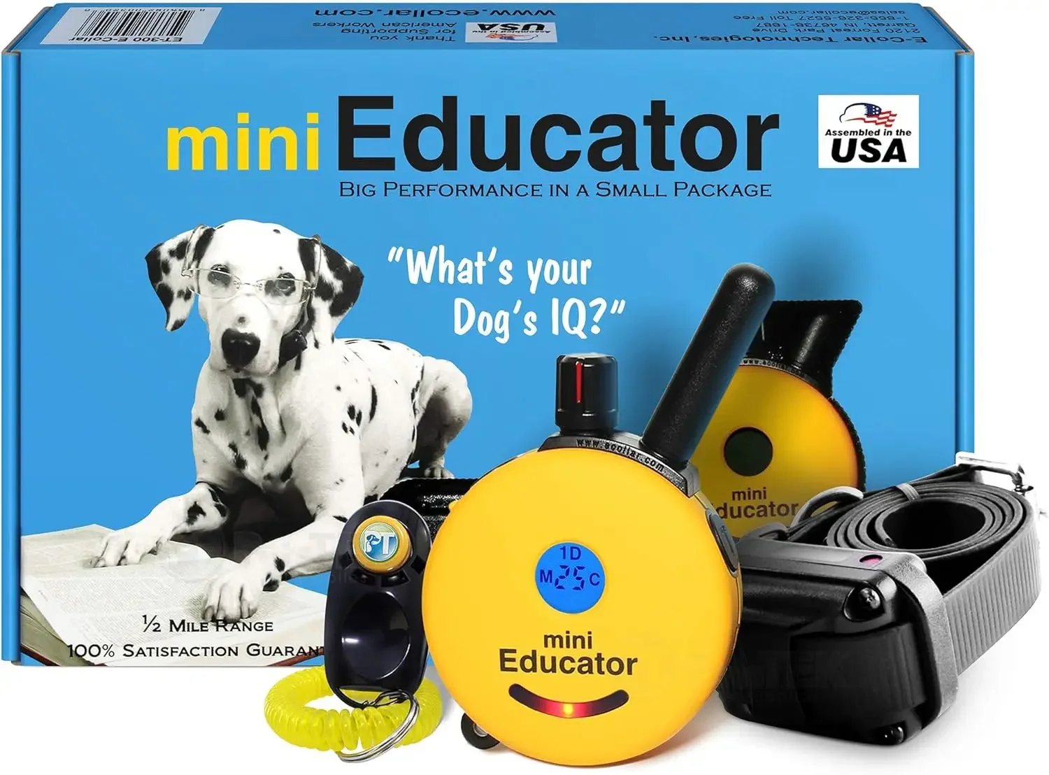 1/2 Mile Remote Waterproof Trainer Mini Educator Remote Training Collar - 100 Training Levels Plus Vibration and Sound - Include