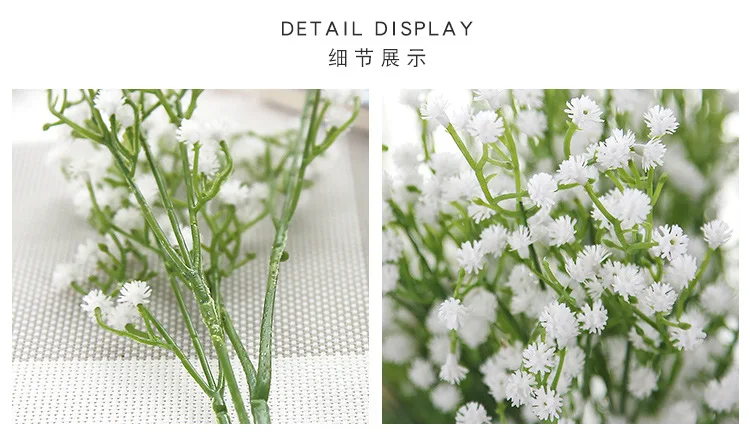 5/10 Stück Künstliche Pflanzenbündel Schleierkraut-Blumenköpfe für Heim, Zimmer, Garten, Deko-Zubehör, Kranz, Hochzeit, DIY-Geschenk, Künstliche Tischdekoration – Detail 7