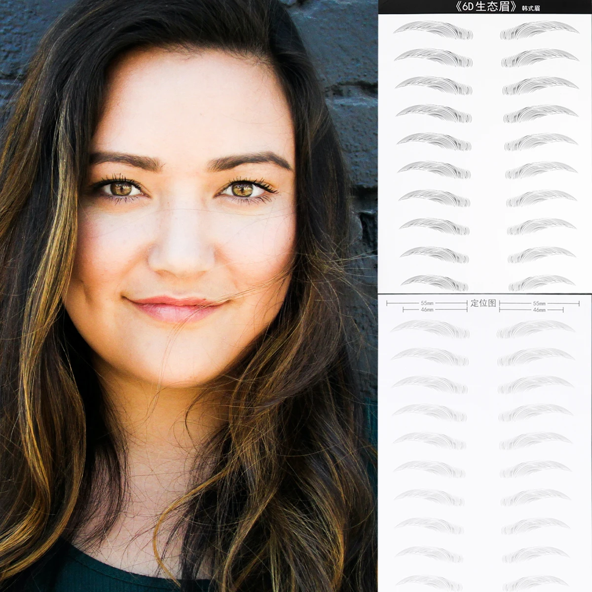 

2pcs 20 Artificial Eyebrow Patches Stickers Lasting Makeup Tools Simulation Quality Convenient Unique Shape Eyebrow