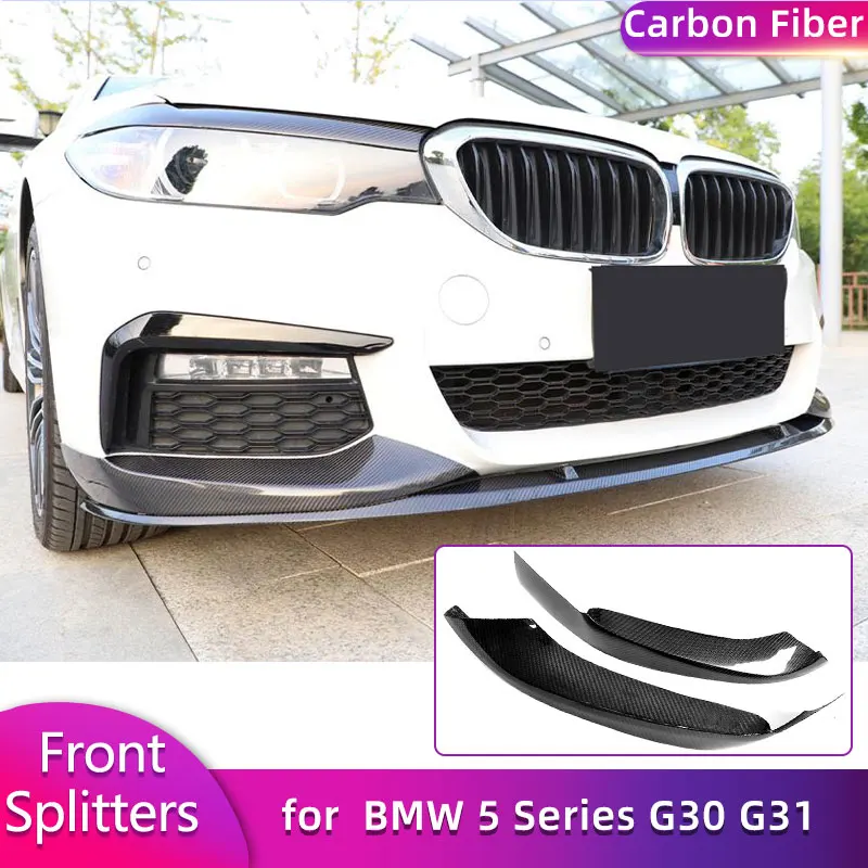 

Carbon Fiber Front Bumper Lip Splitters for BMW 5 Series G30 G31 Pre-LCI M-Sport 2017-2020 Car Front Splitters Apron Flaps FRP