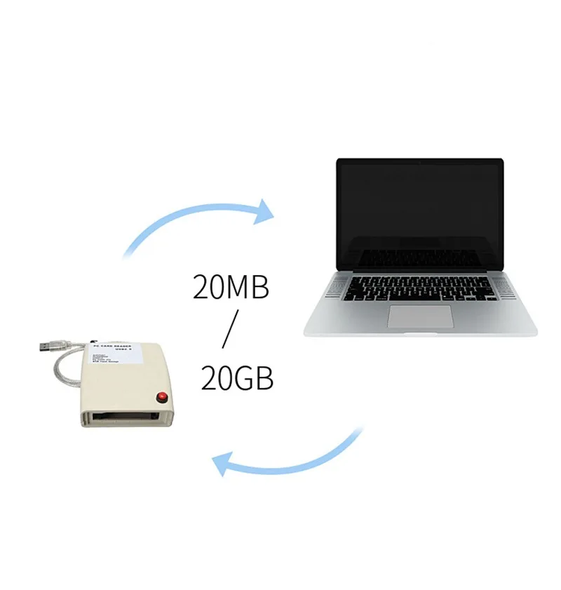 USB 2.0 PCMCIA to USB to 68 Pin, ATA Flash Disk, Memory Card Reader, Adapter Converter, LXT for Computer