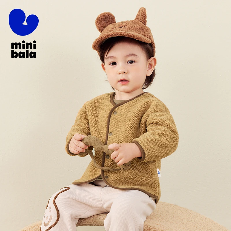 Mini Bala Furry Coats for Boys and Girls 2024 New Winter Styles with Double-Sided Warm Thick Jackets