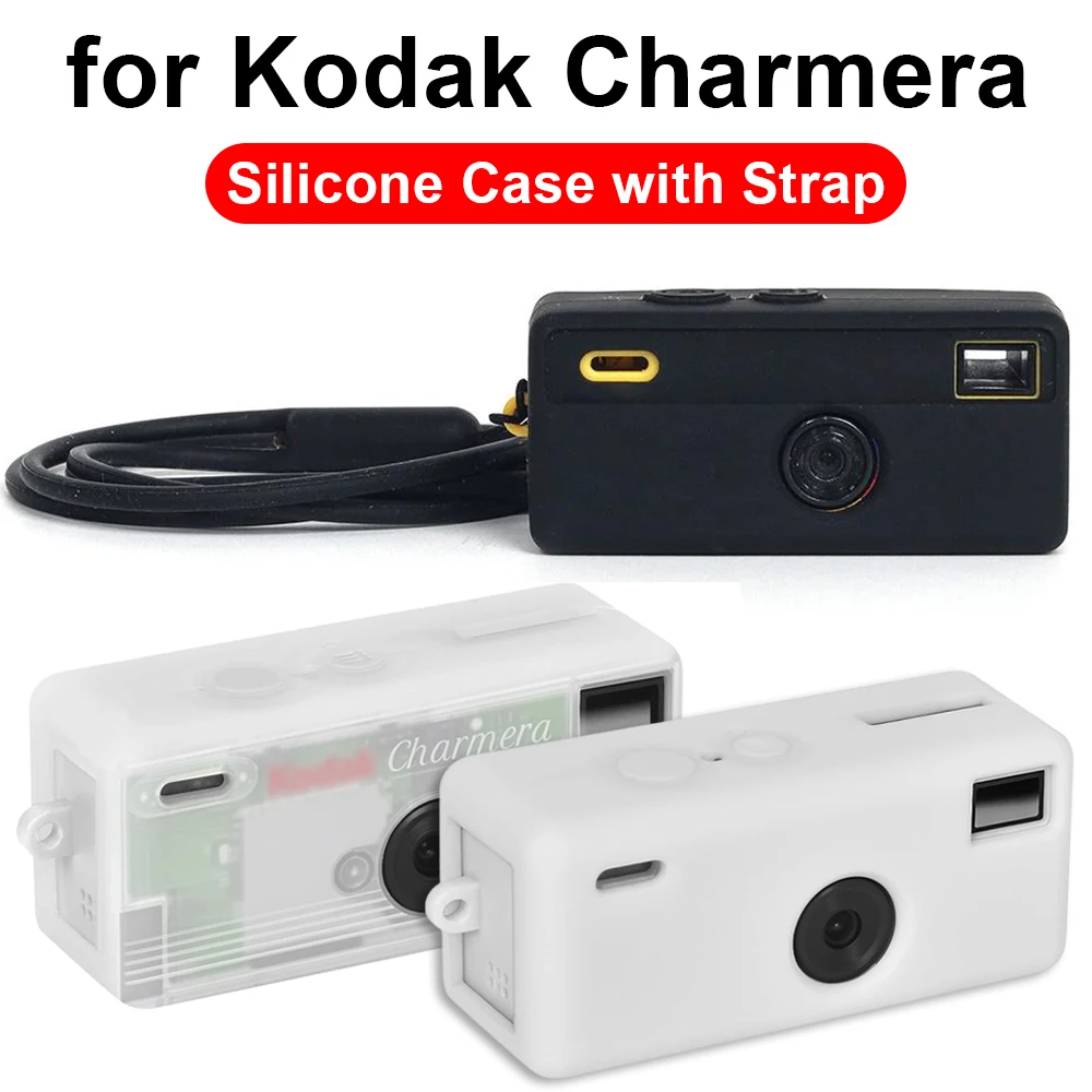 For Kodak Charmera Keychain Camera Mini Keychain Camera Soft Silicone Case With Lanyard Precise Cutouts Scratch Protection Cover