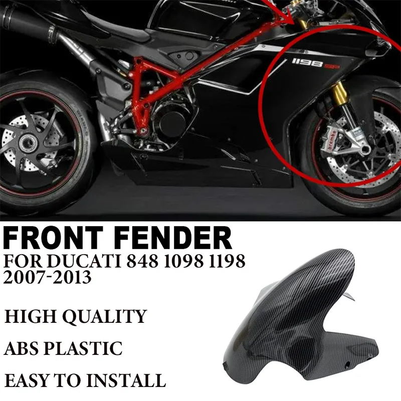 

Motorcycle Front Fender Mudguard Suitable for Ducati 848 1098 1198 2007-2013 High Quality ABS Injection Molding Splash Guard