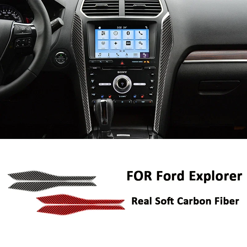 

For Ford Explorer Accessories Carbon Fiber Car Interior Central Console Panel Frame Side Strips Modification Decoration Sticker