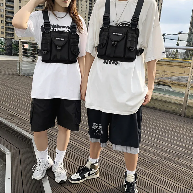 Wysokiej jakości nylonowa torba na klatkę piersiową dla mężczyzn 2022 Hip Hop Unisex kamizelka sportowa wielofunkcyjna torba na klatkę piersiową torba męska Streetwear