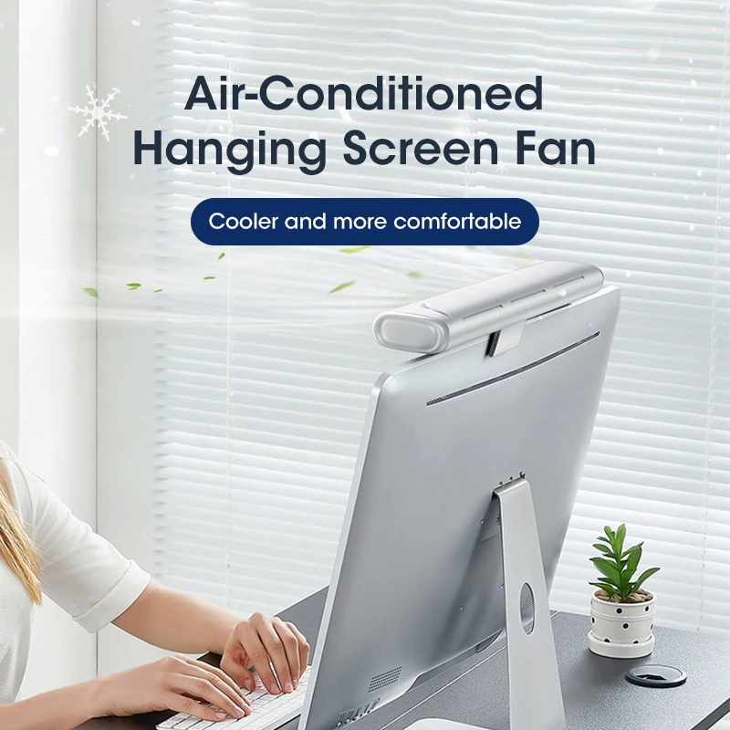 Ventilatore da letto portatile condizionatore d\'aria 5000mAh ventilatore elettrico ricaricabile USB ventilatore a schermo sospeso per scrivania