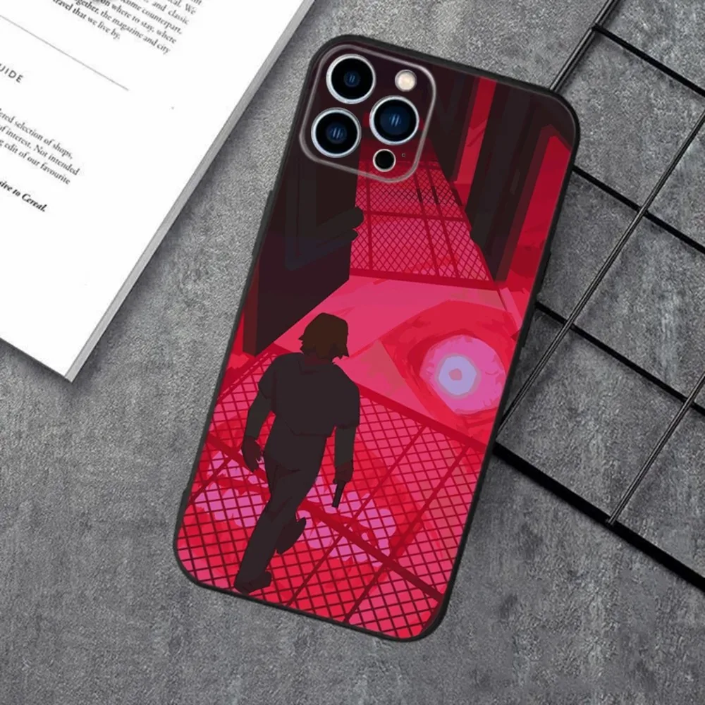 Game M-Mouthwashing Jimmy Curly Anya Phone Case For iPhone 16,15,14,13,12,11,XS,XR,X,8,7,Pro,Max,Plus,mini Silicone Black Cover