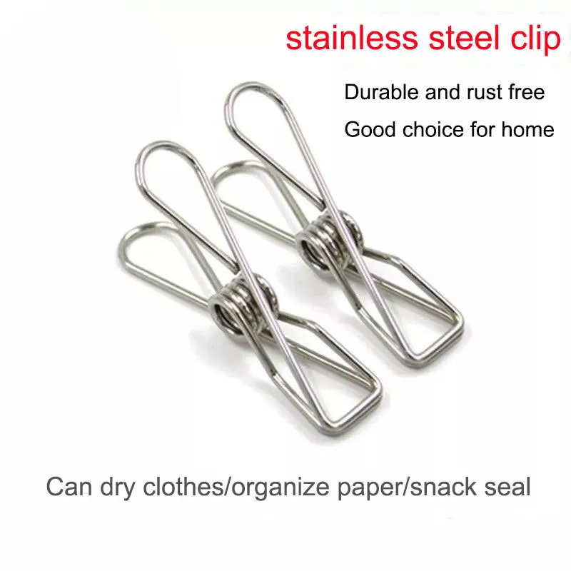 

Stainless Steel Clips Clothes Clamps Pins Pegs Holder Household Multipurpose Sealing Clothing Clip Hanging Bed Sheet Clothespins