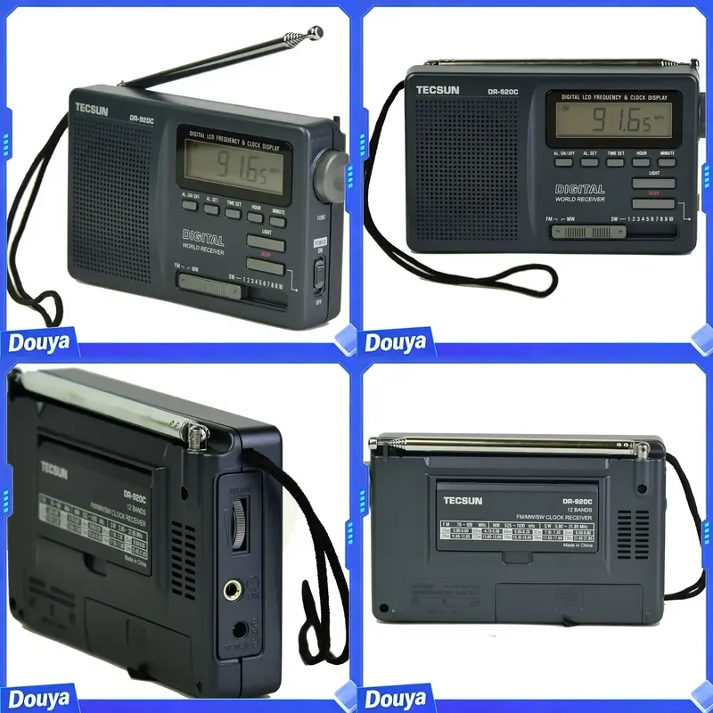 DR-920C Digital Fm Radio Display FM/MW/SW Multi Band Portable Radio Full Band Clock Radio