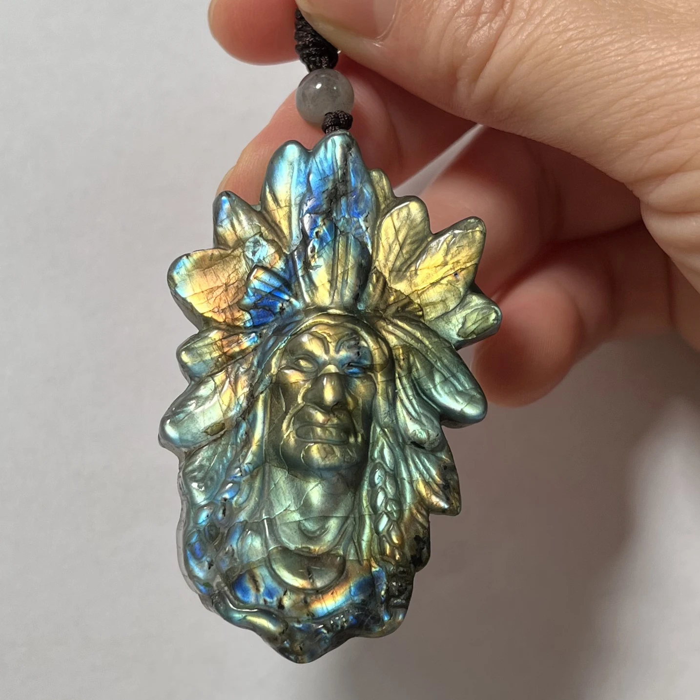 1Pcs Irregular Shape Wolf Mermaid Owl Bead Natural Stone Yellow Blue Labradorite Pendant for Necklace for Men Women