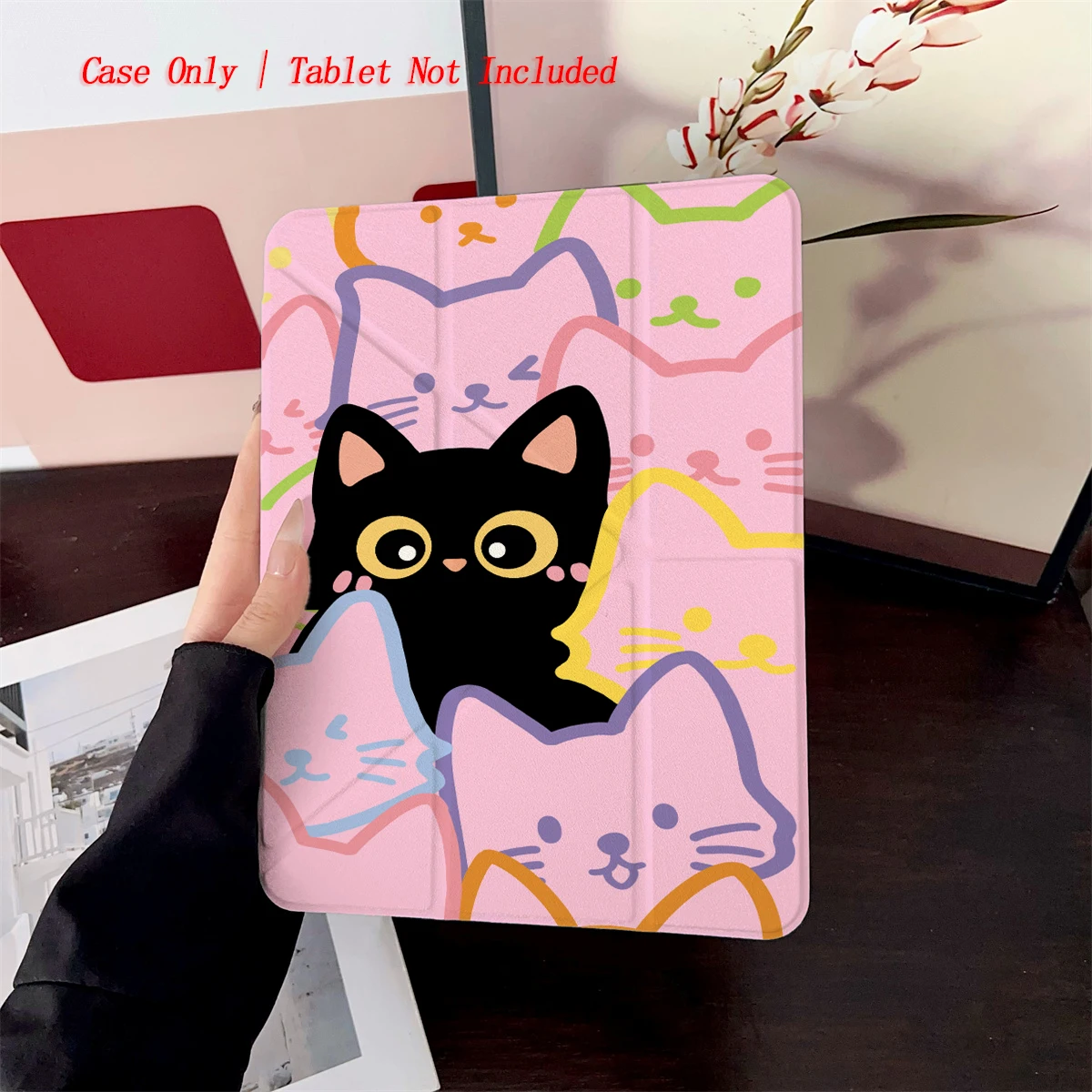 

Kawaii Assorted Cat Designs iPad Case for Air 11 M3/13 M3/6 10.9 Anti-Scratch Cover with Pen Slot