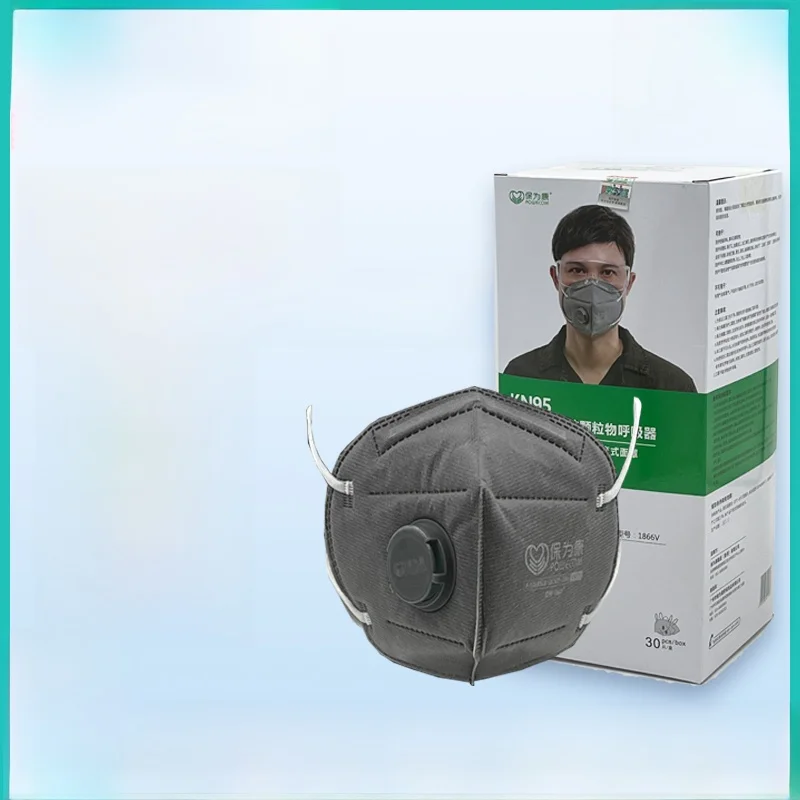 Mascarilla Respiradora con Filtro de Carbón Antipolvo Powecom 1890KN95 con Válvula de Respiración para Protección Contra Polvo Industrial en Minas de Carbón