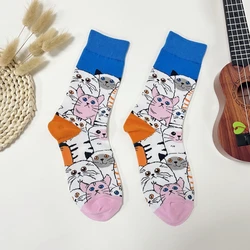 1 Pair Creative Cute Cartoon Cat Pattern Socks, Comfy Breathable Mid Tube Women Socks Perfect For All Seasons