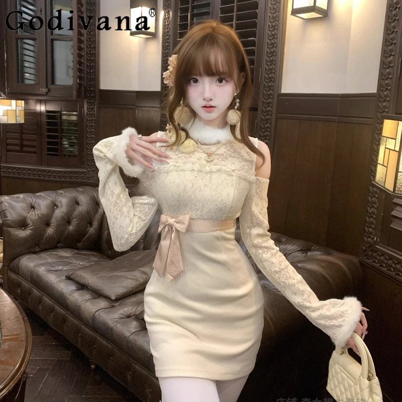 

Original Clear Series Slim Dress for Women Exquisite Jacquard Japanese Style Sweet Dress Female Lolita Bodycon Dress