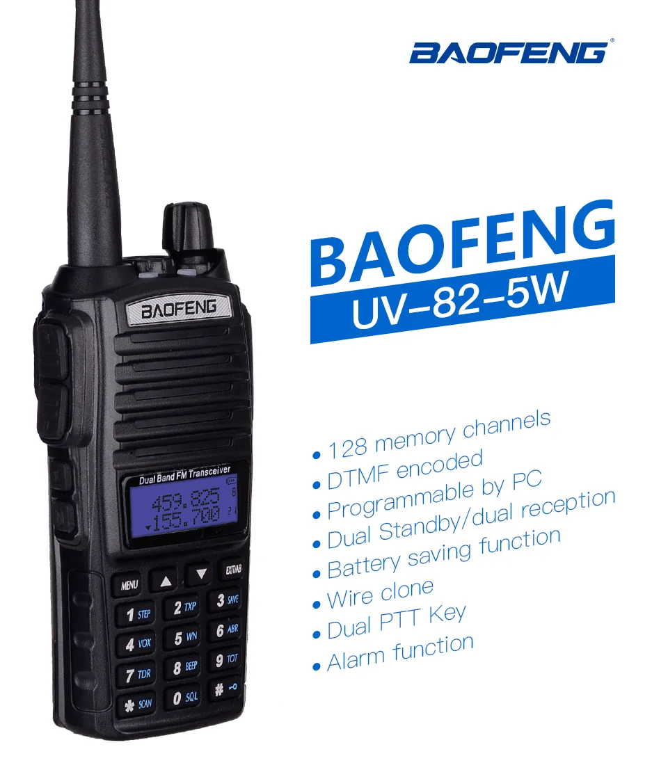 Radio Communication Baofeng Bofeng UV-82 Dual-band Intercom Ham Ptt Ultra High Frequency 8w Two-way Radio Handheld UV 82