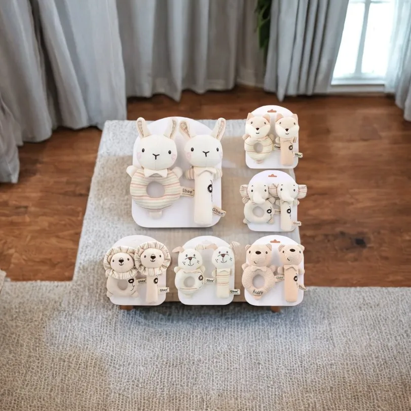 아기 딸랑이 부드러운 만화 귀여운 플러시 동물 딸랑이 장난감 어린이 교육 핸드벨 부드러운 유아 아기 컴포트 장난감