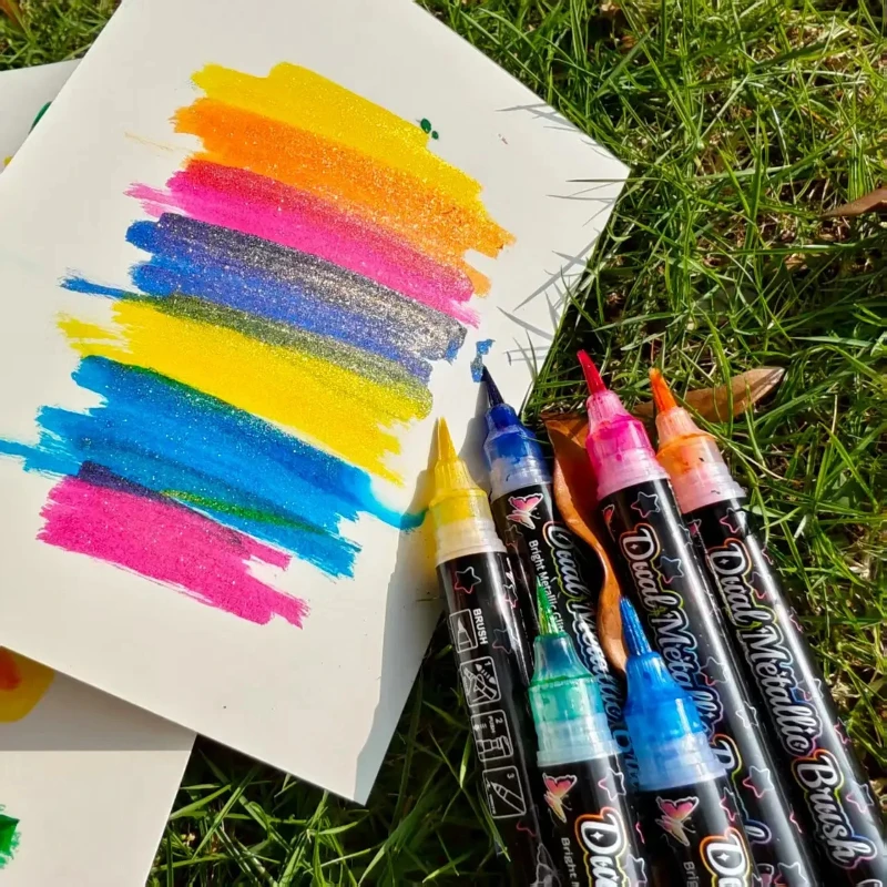 

Набор из 10 цветов, блестящая металлическая кисть, наконечник ручки, маркер для краски опционально ​ Для каменной краски, дерева, холста, камня, рождественского подарка, поделок своими руками