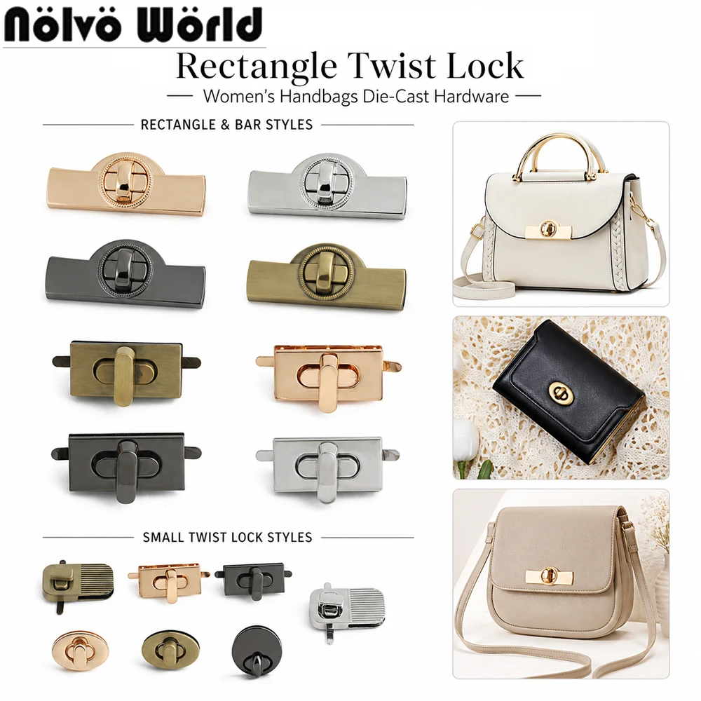 5/15/30PCS Metal Oval Shape Turn Lock Clasps Closure Buckle For Leather Craft  Bags Handbag Twist Locks DIY Hardware Accessories