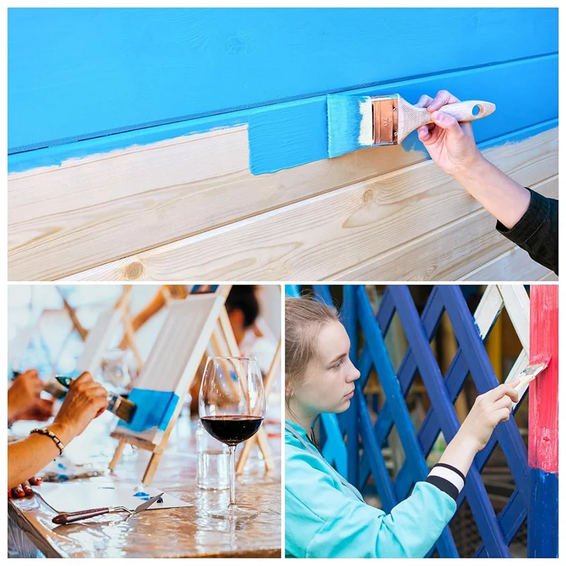 KEKA 15 個ペイントブラシペイントブラシナイロンフラット壁ペイントブラシ柔らかい毛木製ハンドル付き絵画 DIY