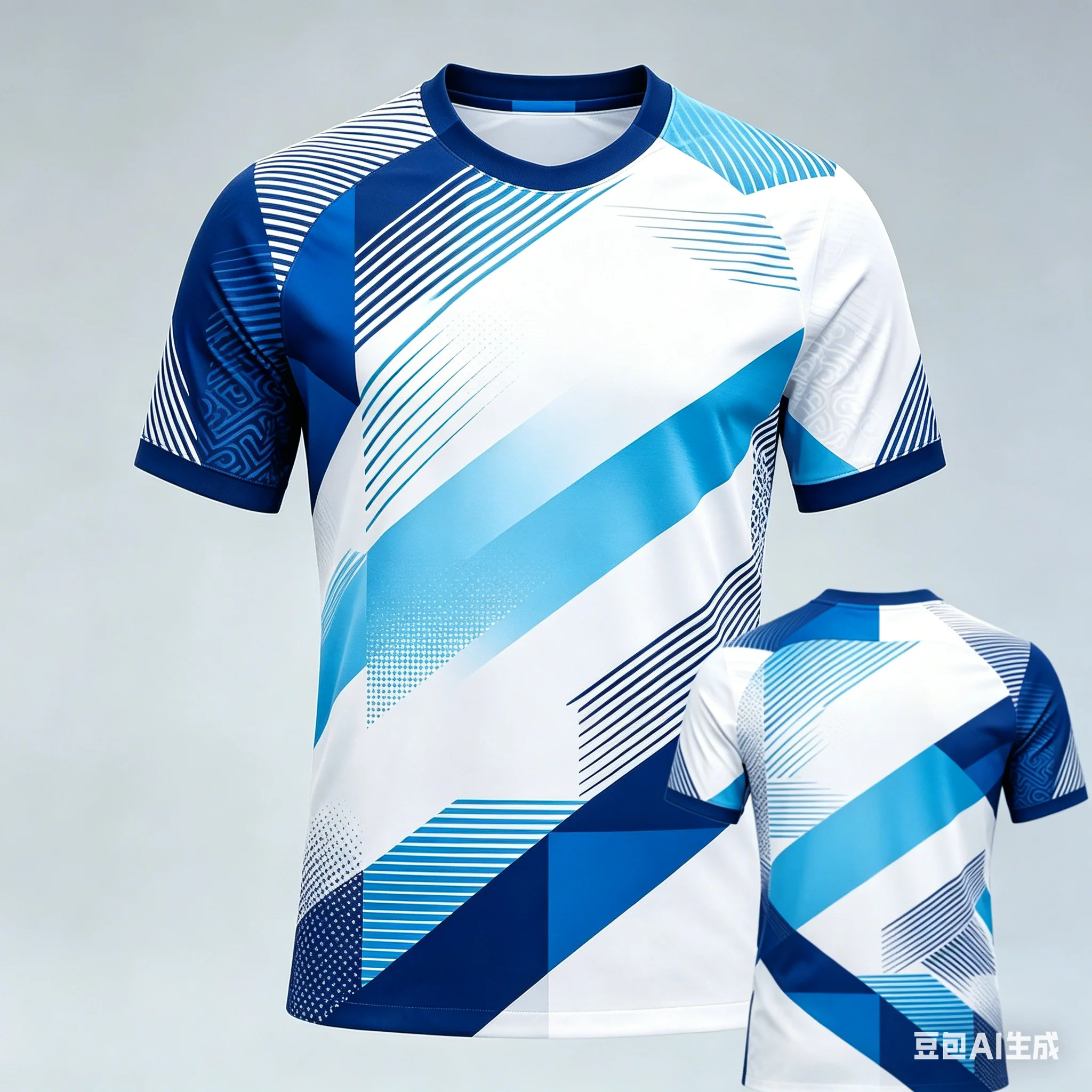 Mbappe No.10 Geometric Diamond Cutting Dynamic Stripe Theme Full Print Commemorative Short Sleeve Family Matchingkids T-shirt