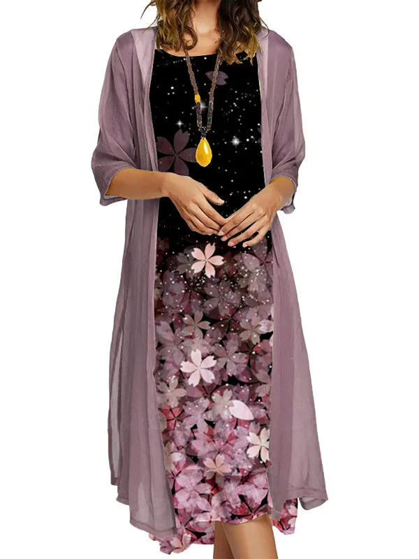 Ele imprimé décontracté Dr ensemble femmes Aosphère imprimé robe de loisirs costume automne saison Stand Fit t-shirt Dr