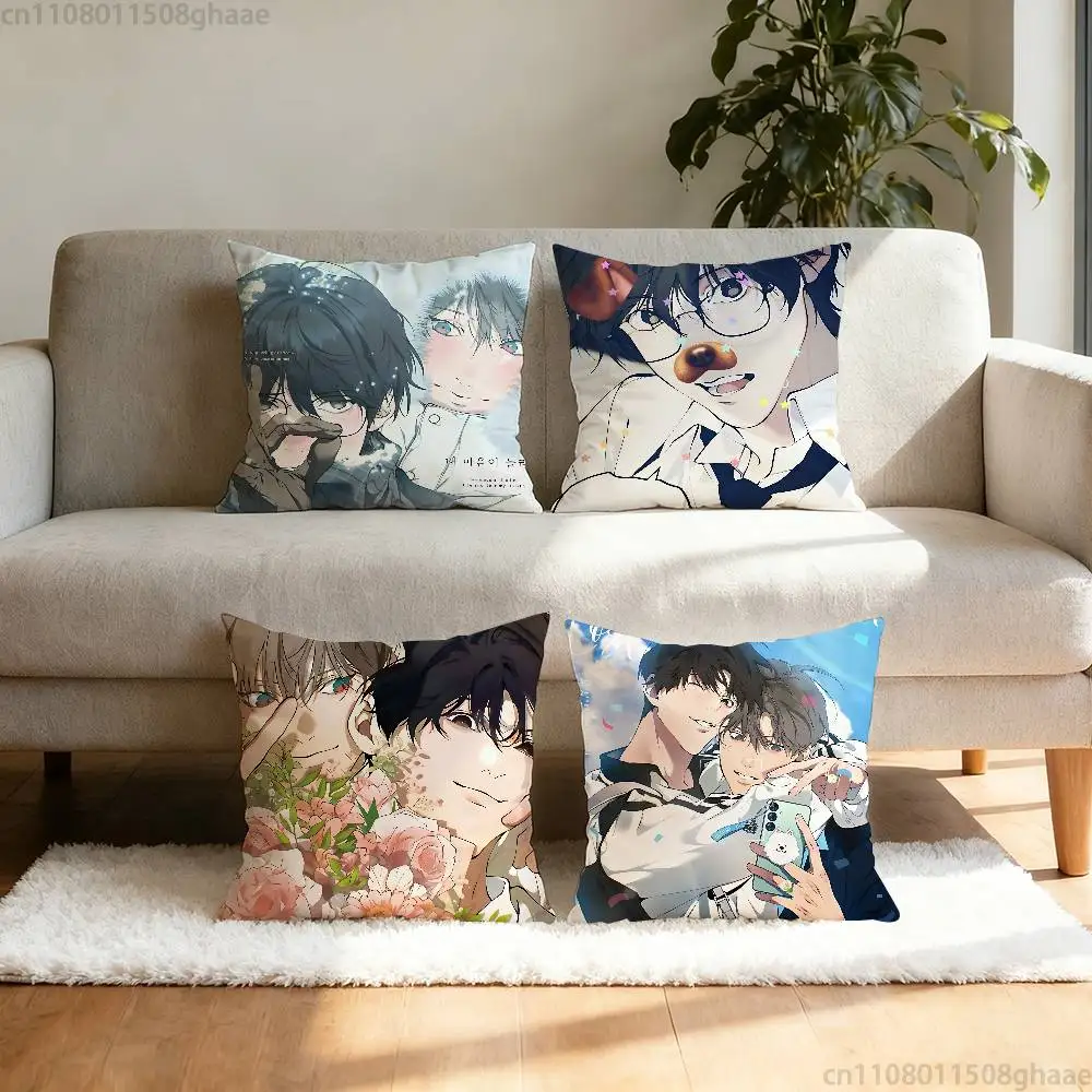 

Manga L-Lost In The C-Cloud Pillow Case Square Double-Sided Printing Short Plush Sofa Cushion Cover Bedroom Bedside Pillow