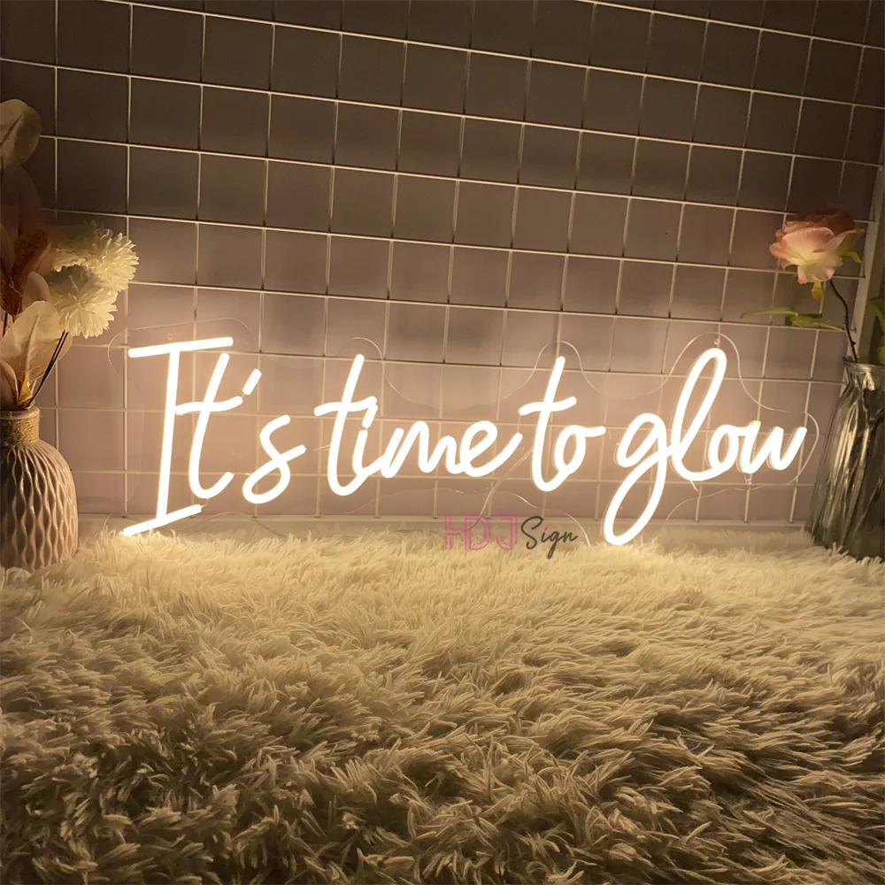 It\'s time to grow Neon Led Signs Birthday Bedroom Decoration Neon Lights USB Party Room Wall Decor Neon LED Signs