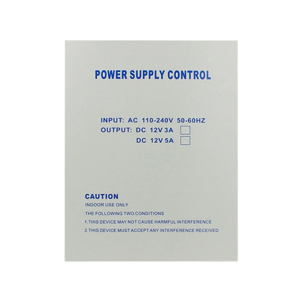 Fuente de alimentación Universal para puerta, sistema de control de acceso con interfaz de batería de respaldo, AC100-260V DC12V 5A