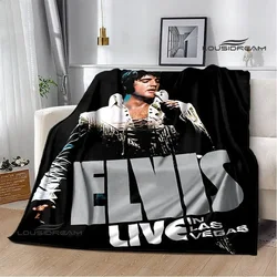 E-Elvis Presley coperta con stampa retrò coperte per letti coperte da Picnic coperta flangiata coperta morbida E confortevole regalo di compleanno