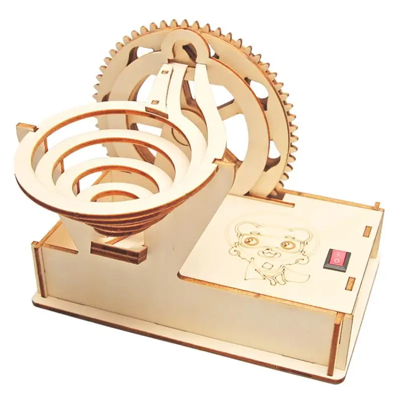 

Imaginative Maker Toy - DIY Wooden Electric Track with Steel Ball Slide Building Blocks