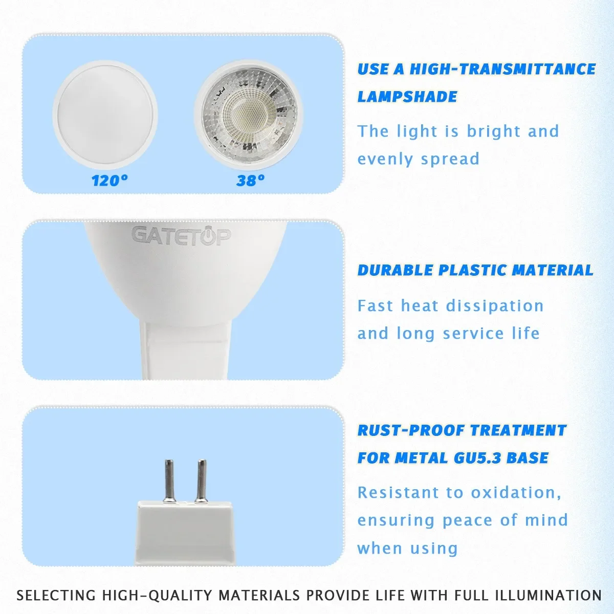 50 قطعة الجهد المنخفض MR16 لمبة التيار المتناوب تيار مستمر 12 فولت 24 فولت LED الأضواء GU5.3 3 واط 8WLampada Bombillas استبدال 50 واط مصباح هالوجين تحويل المنزل #6