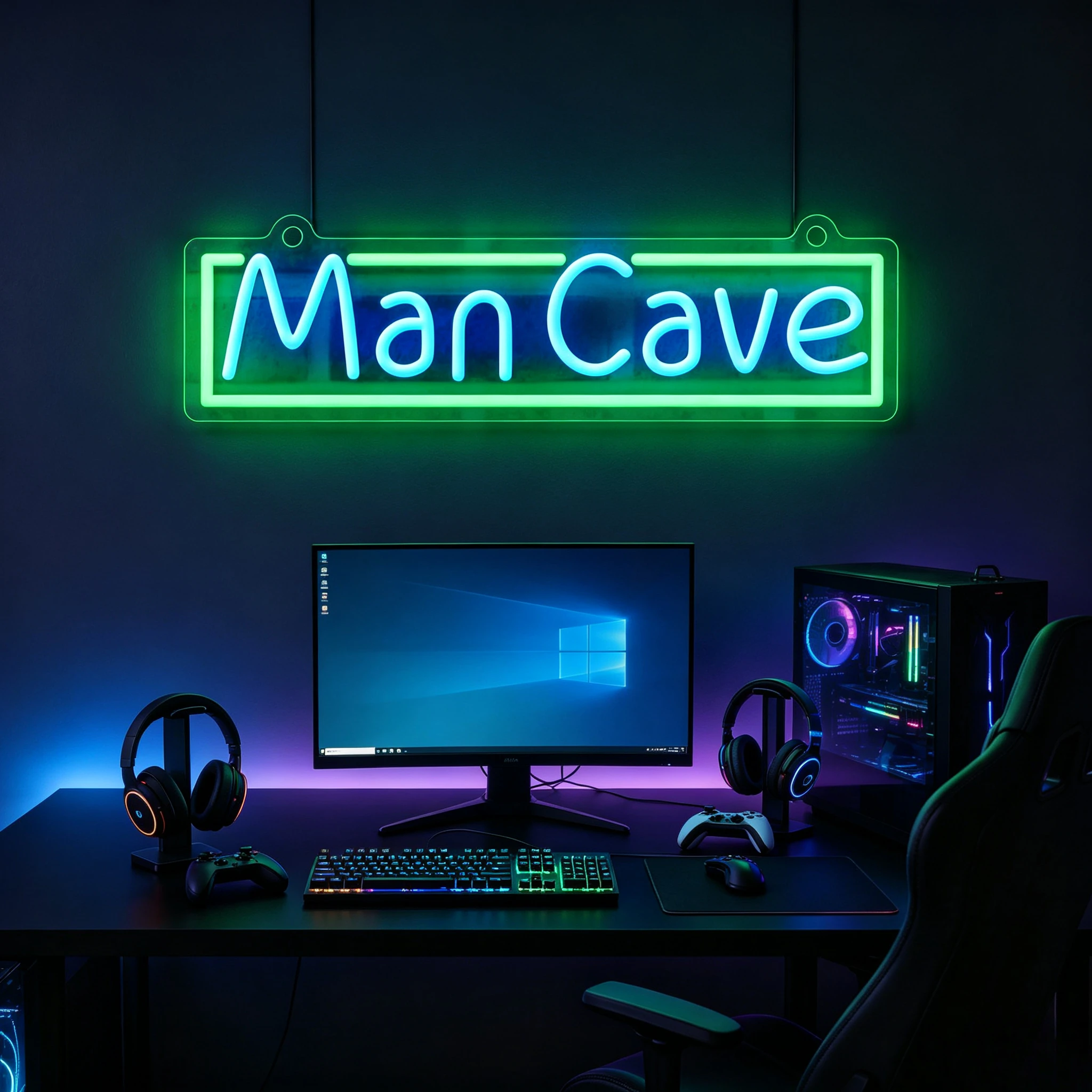 Man Cave Neon Sign USB Dimmable LED Lights for Game Room Garage Bar Nightclub Home Wall Decoration Special Gifts Night Light