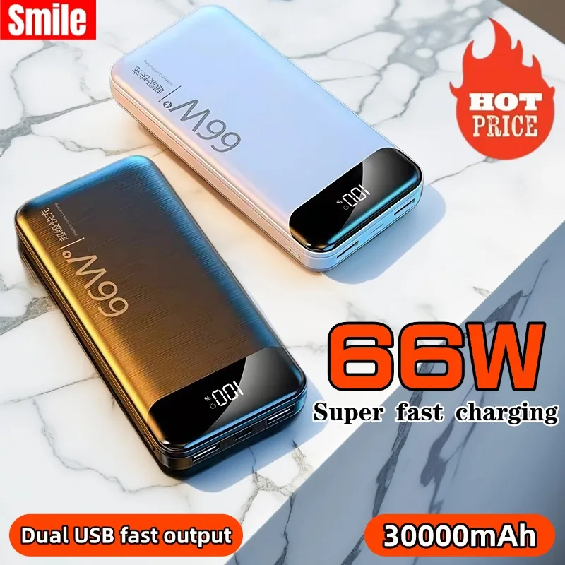 66W Super Fast Charging 30000mAh Power Bank for Huawei P40 Laptop Powerbank Portable External Battery Charger For iPhone Xiaomi