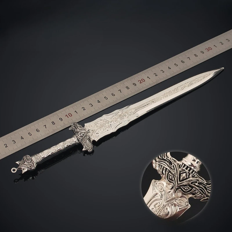 11.81in Film en TV Randapparatuur Yaochi Wit Licht Zwaard Oude Zwaard Model Metal Craft Desktop Collectible Ornament Jongen Speelgoed