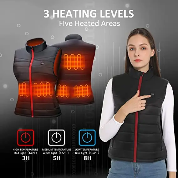 Damen-Graphen-Heizweste, elektrisch, USB-Ladefunktion, warme Sportjacke, bequemer, beheizter Mantel für Camping – Detail 9