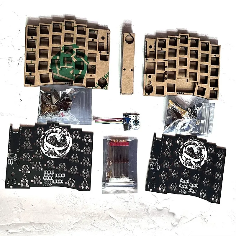 DL42/DO52 Mała Czerwona Kropka Rozdzielona Klawiatura DIY Kailh Choc Gateron Przełącznik Gałka Mechaniczna Klawiatura Mysz Wskaźnik Teclado Gamer