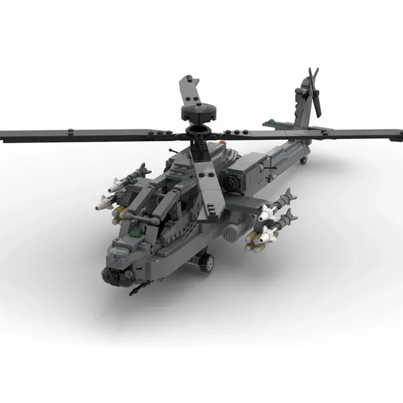 Moc Mattoni da costruzione Modello militare AH-64D Apache Longbow Tecnologia di elicotteri Blocchi modulari Regali Giocattoli per bambini Assemblaggio fai da te