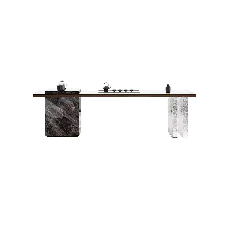 

Light luxury rock slab tea table and chair combination villa large flat-floor hotel office meeting guests large apartment
