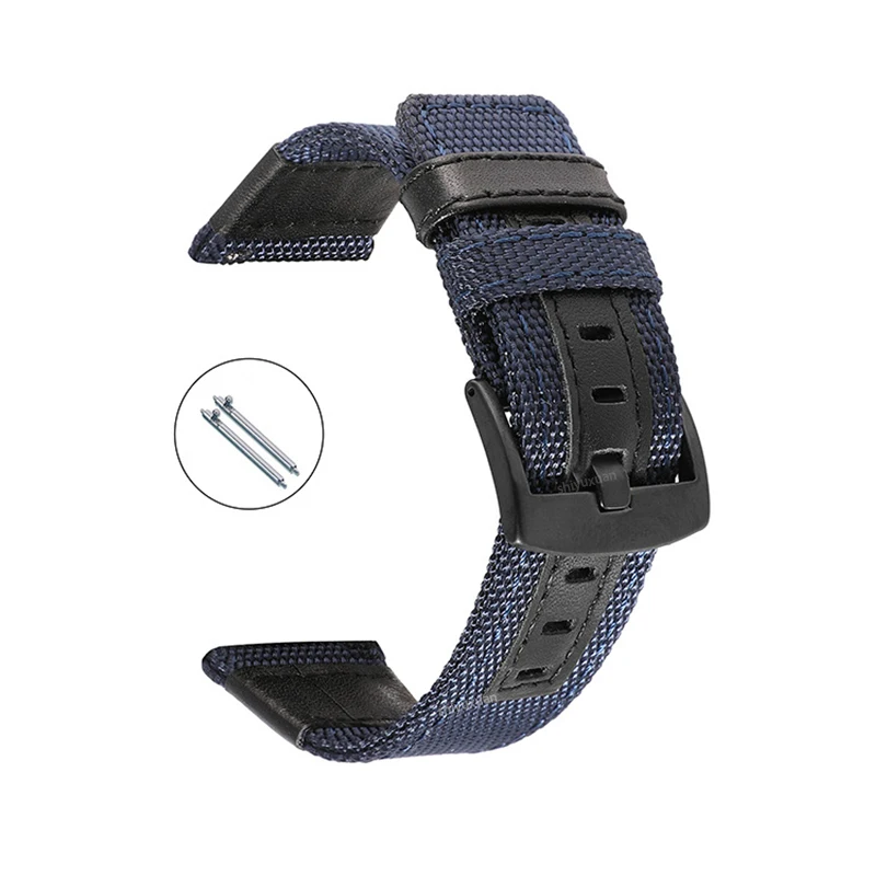 20mm 22mm Nylon Lederband Schnell verschluss Leinwand Männer Ersatz Armband für Samsung S3 Huawei Uhr GT 2 46mm Amazfit GTR